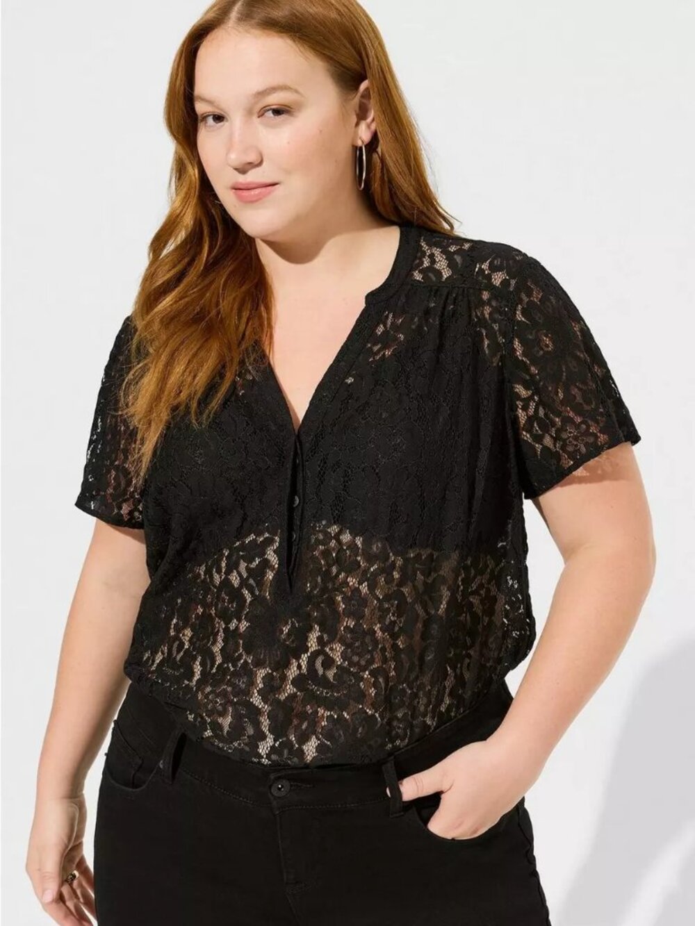 Torrid, lace blouse